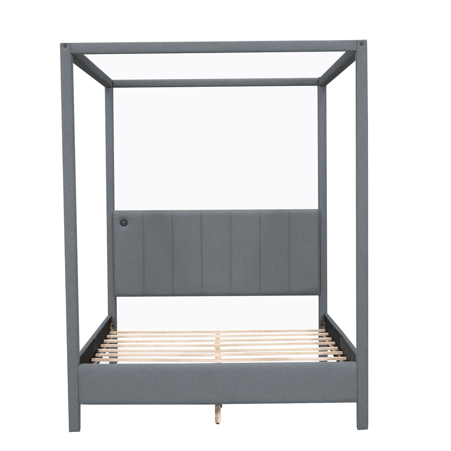 Canopy Platform Bed With USB And Type-C Ports