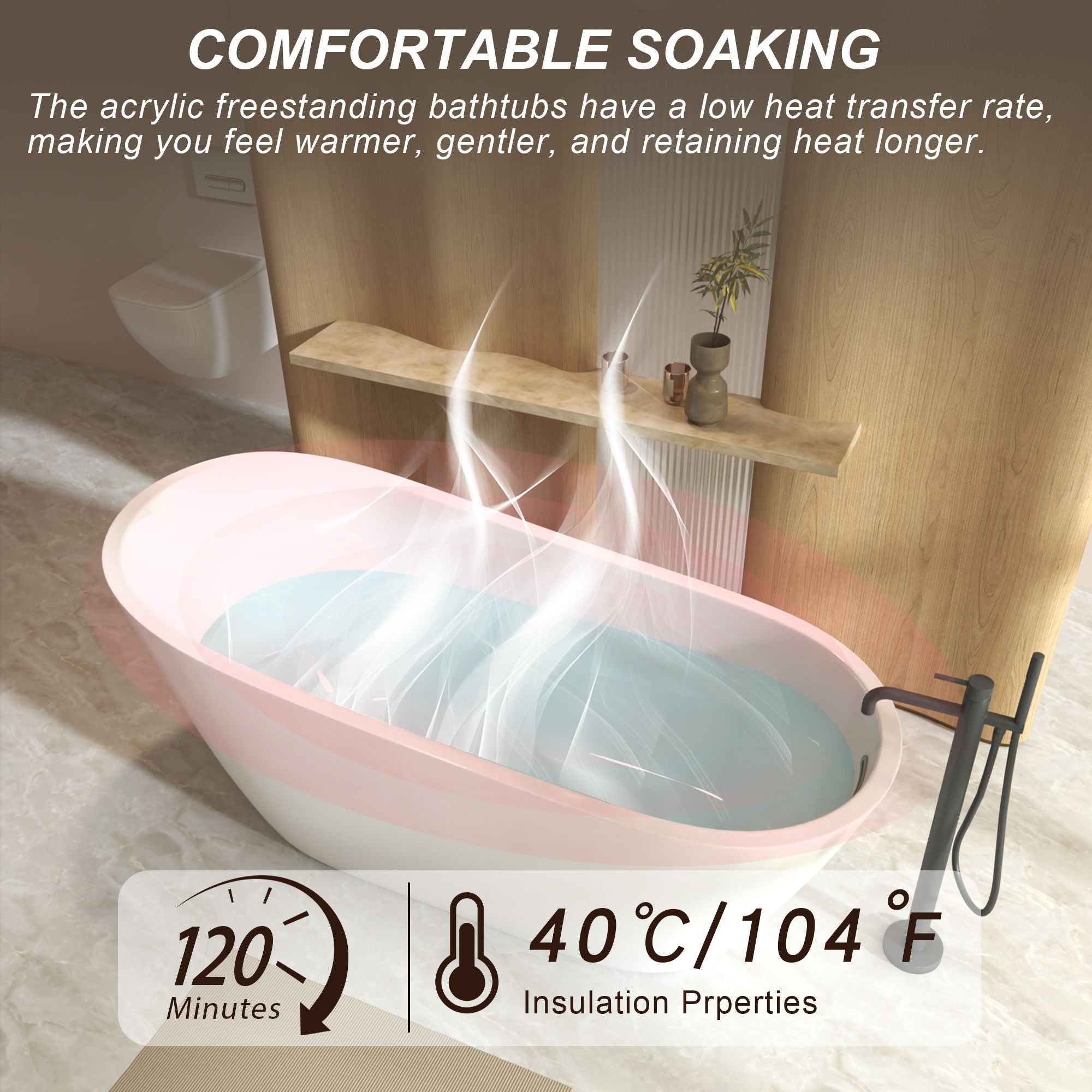 Special-Shaped Freestanding Slipper Bathtub, Overflow &amp; Pop Up Drain