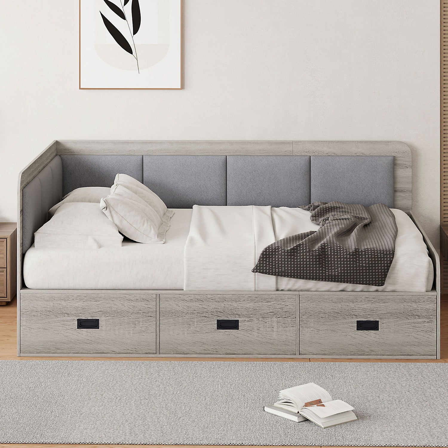 Daybed With 3 Drawers And 3 Storage Compartments
