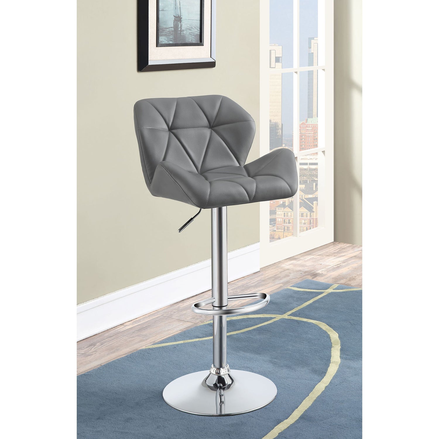 Adjustable Bar Stool With Height-Adjustable Base (Set of 2)