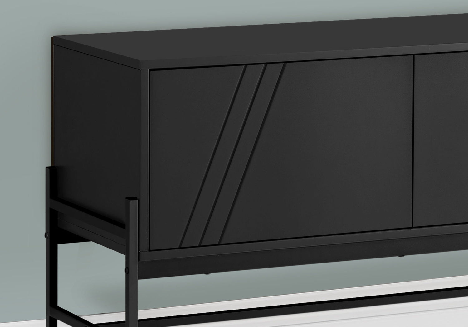 TV Stand, Modern Design Console, Media Entertainment Center, Storage Cabinet, Contemporary &amp; Modern - Black