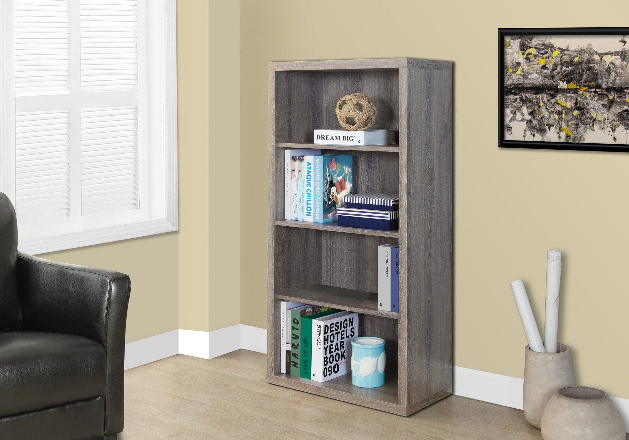 5 Tier For Office Bookshelf, Bookcase, Etagere, Contemporary &amp; Modern