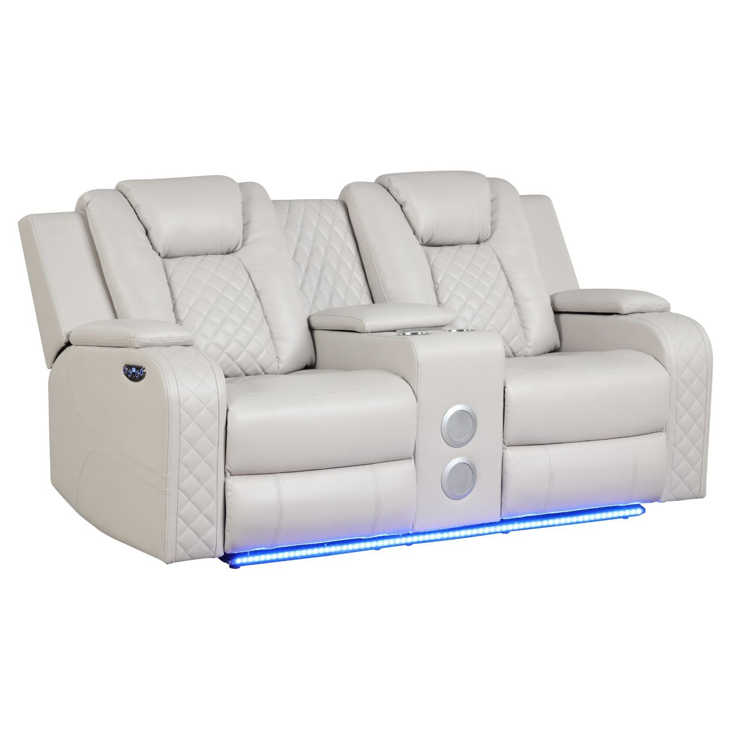 Benz - Power Reclining Loveseat &amp; LED Lighting And Built In USB