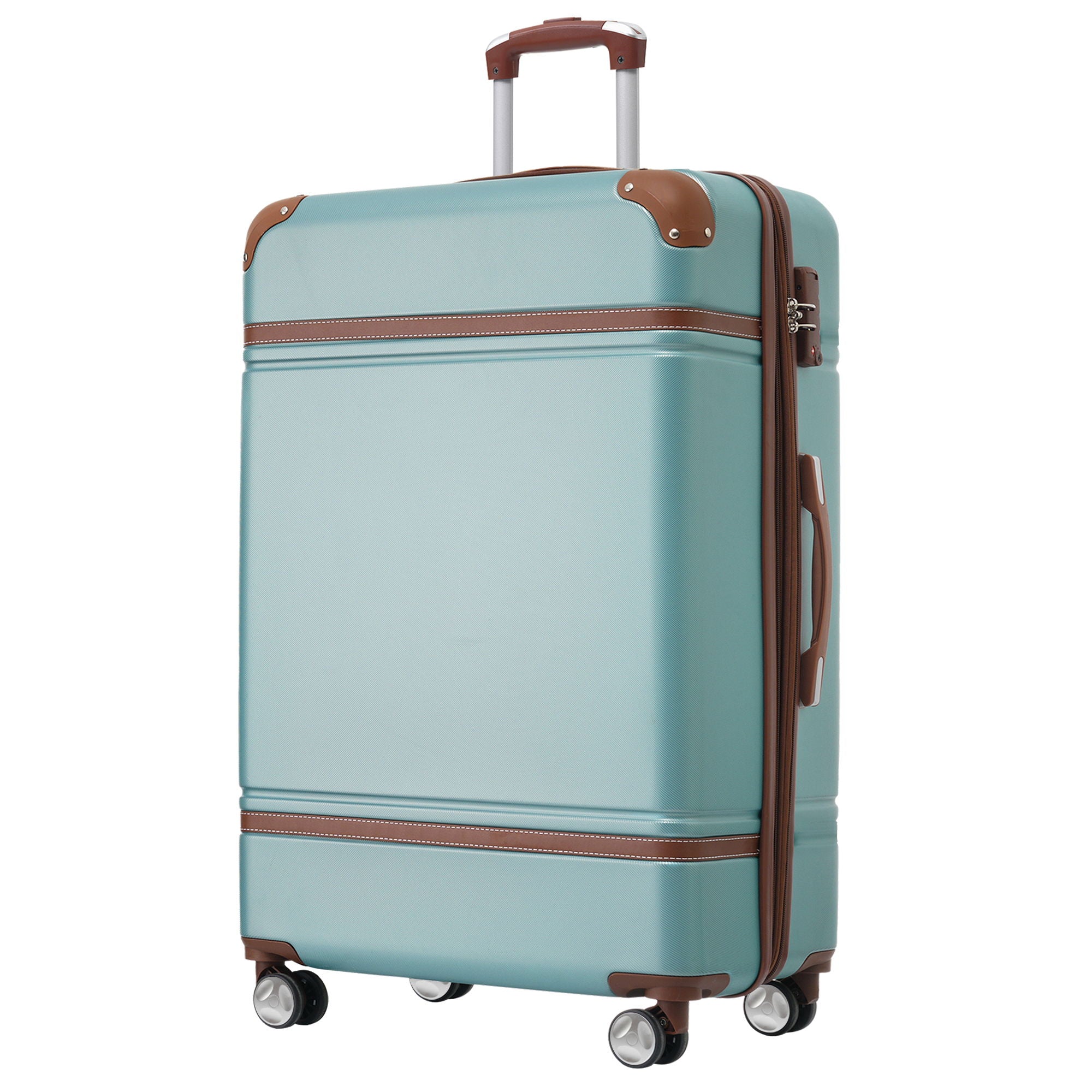 Hardshell Luggage With Tsa Lock, 28&quot; Expandable Lightweight Suitcase With Spinner Wheels, Single Vintage Luggage