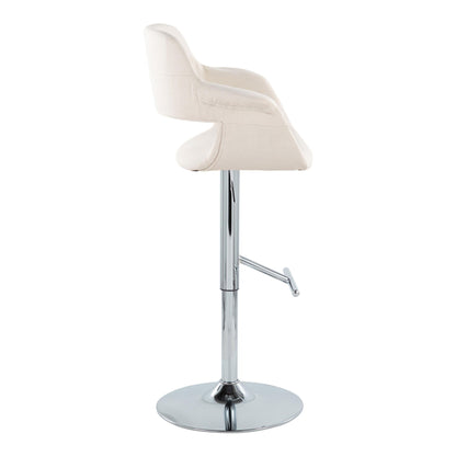 Vintage Flair - Mid Century Modern Adjustable Barstool &amp; Straight T Footrest (Set of 2)