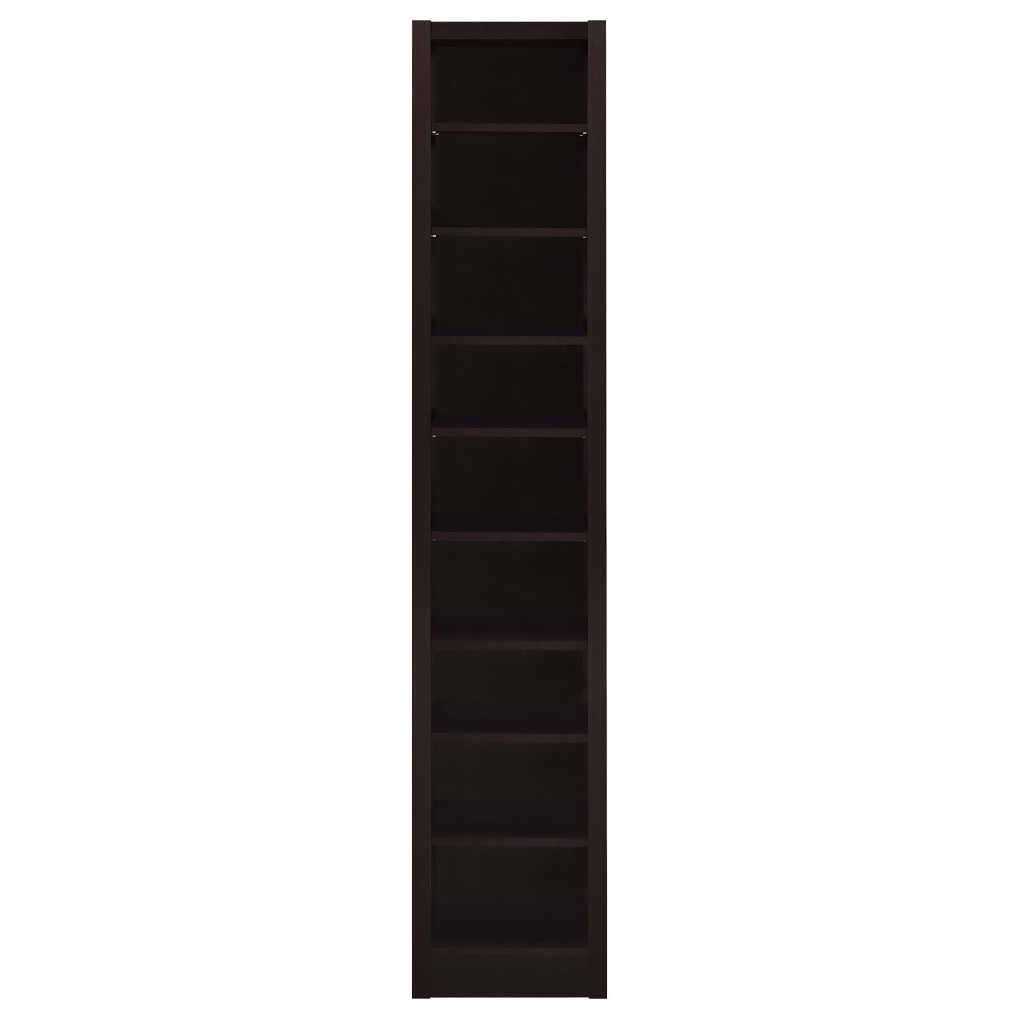 Rectangular Bookcase Tall Slim Storage With 9 Shelves - Brown