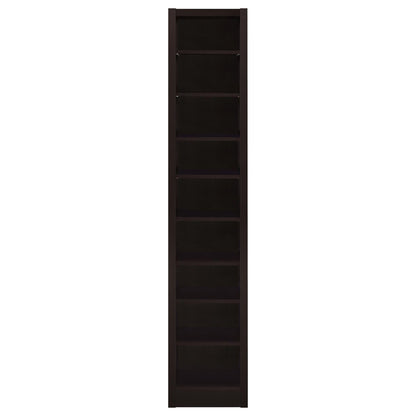 Rectangular Bookcase Tall Slim Storage With 9 Shelves - Brown