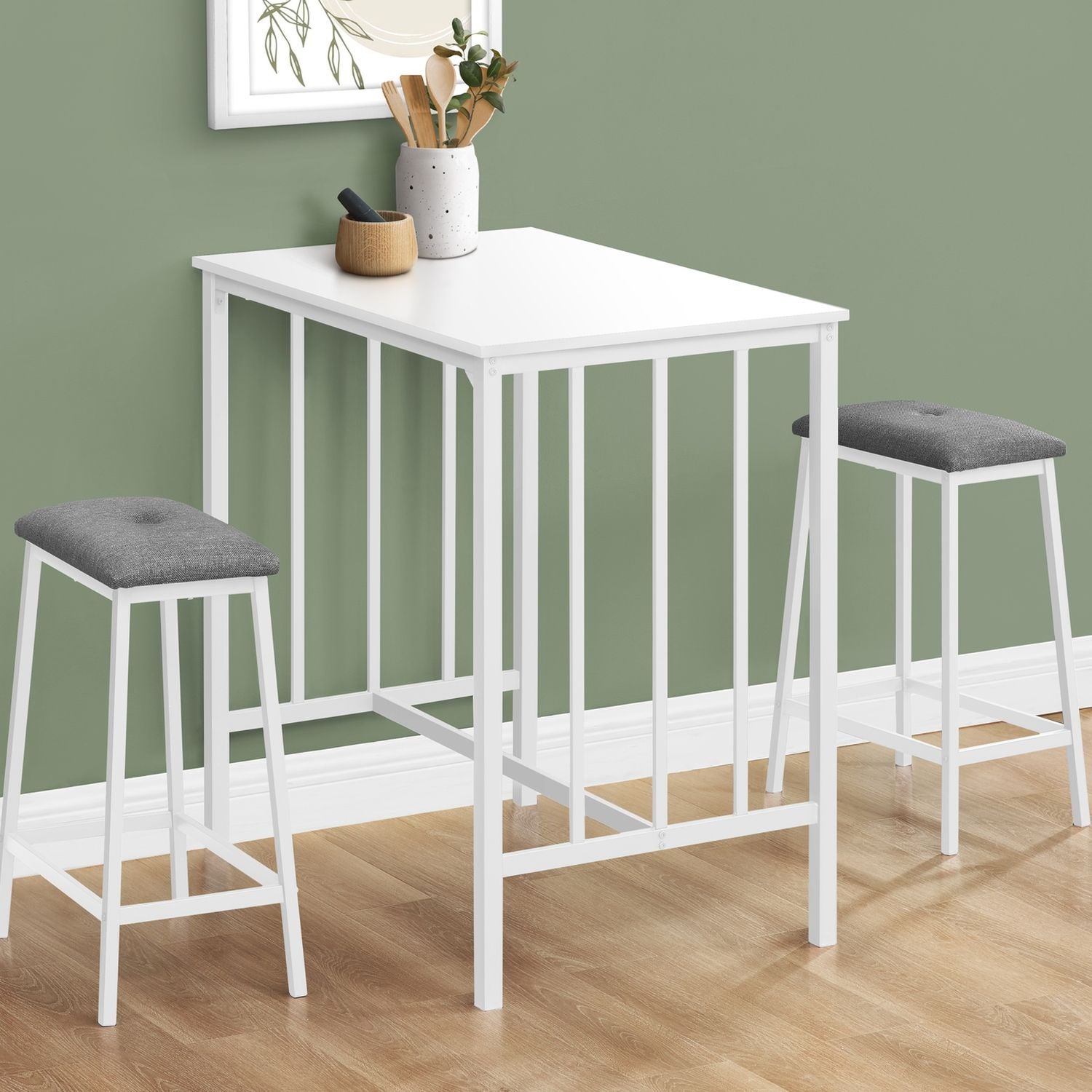 3 Pieces Dining Set, Counter Height, Rectangular, Small, Contemporary &amp; Modern