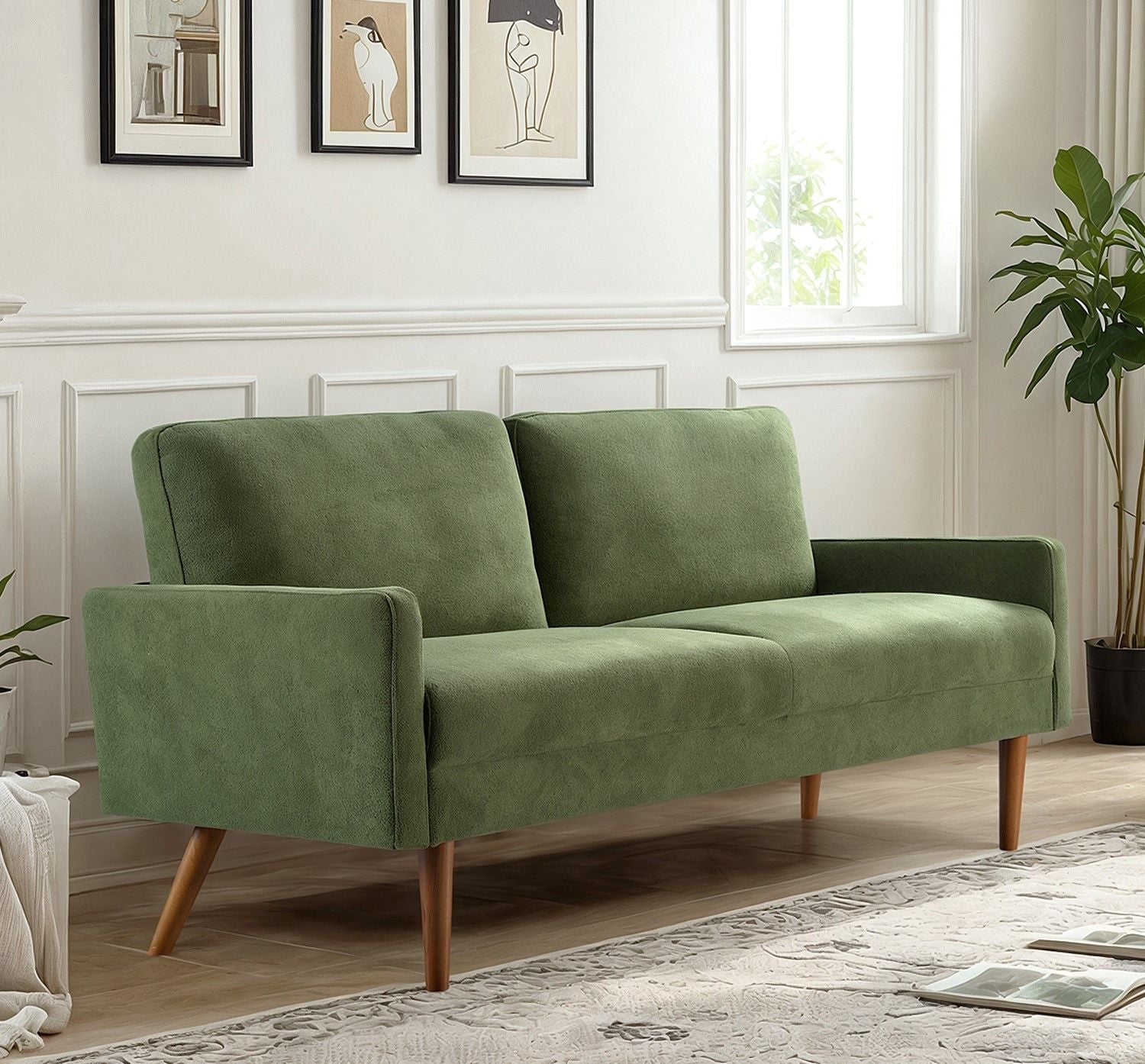 Sofa, European Style With Sleek Design, Modern &amp; Vintage Flair, Upholstered 3 Seater Couch