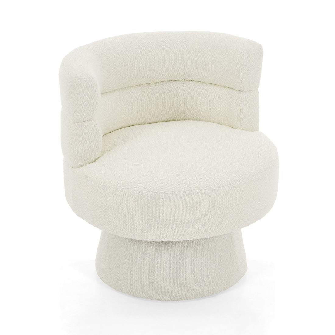Swivel Accent Chair, 360° Rotating Design With Ergonomic Support For Living Room, Bedroom &amp; Home Office - Cream White