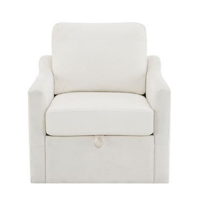 Swivel Arm Chair With USB Type-C Charging And Book Pocket