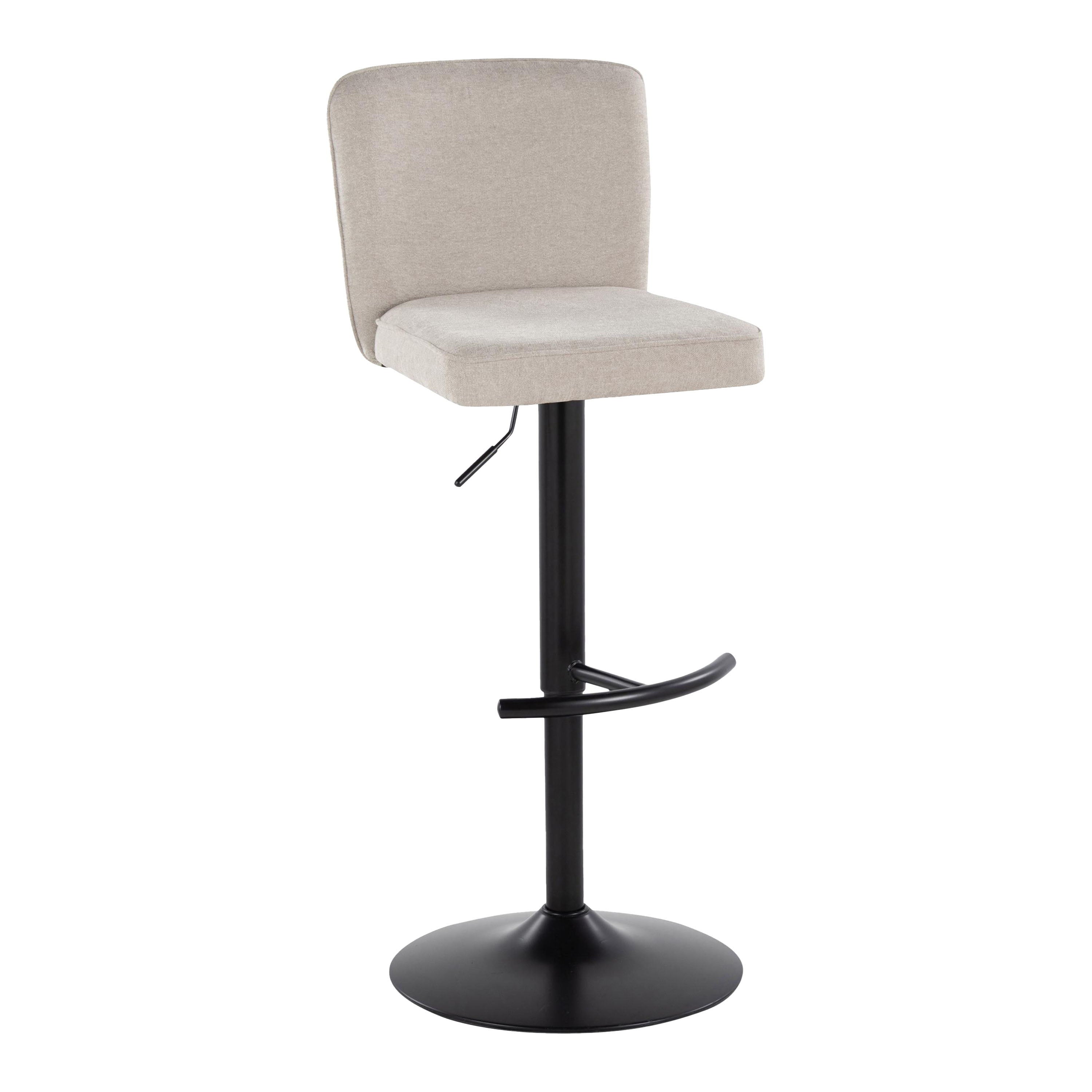 Henry - Contemporary Adjustable Barstool &amp; Swivel With Rounded T Footrest (Set of 2)