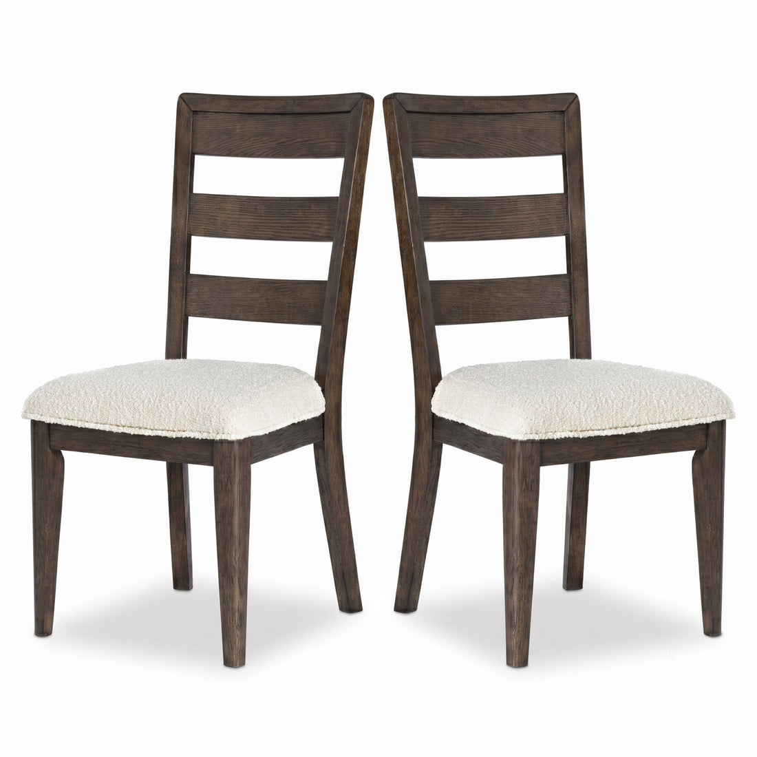 Upholstered Dining Chair With Ladder Back Design (Set of 2)