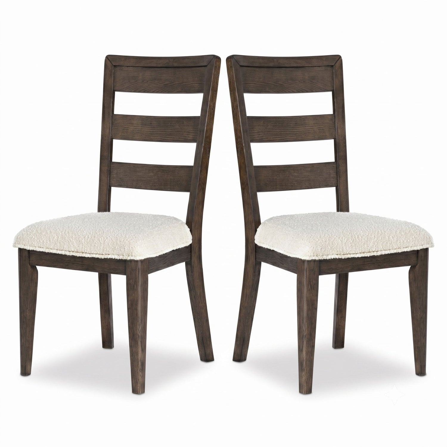 Upholstered Dining Chair With Ladder Back Design (Set of 2)