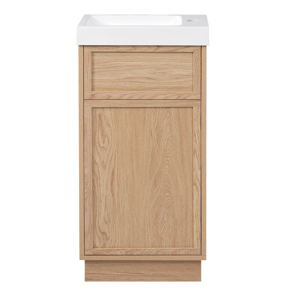 15.75&quot; Bathroom Vanity With Reversible Resin Sink And Cabinet - Wood