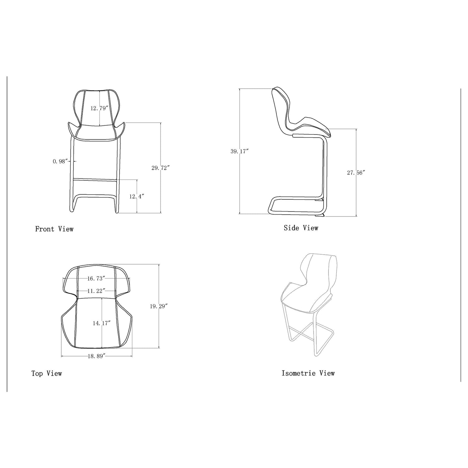 Charlotte - 4 Piece Bar Stool Set With Bucket Seats