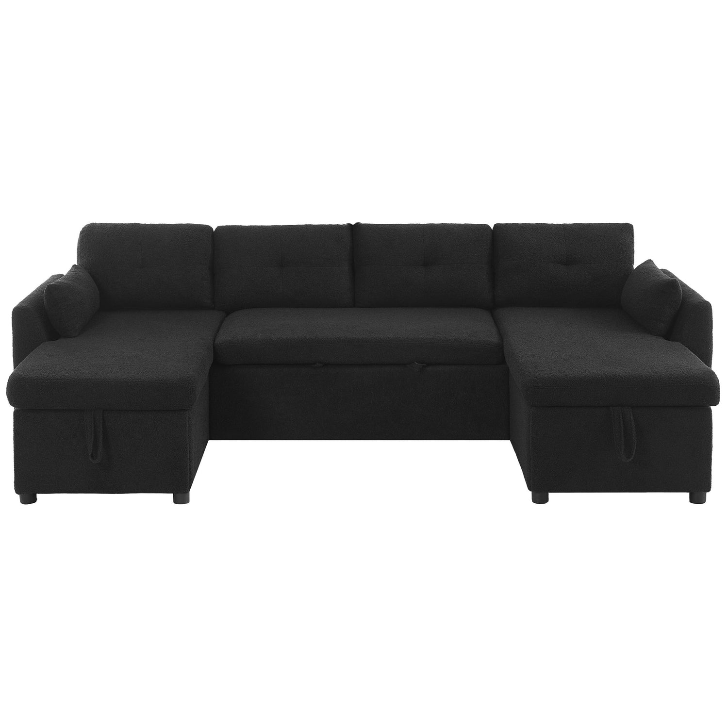 U-Shaped Sectional Sofa Bed With Storage And USB Ports