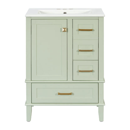 Bathroom Vanity, Modern Bathroom Cabinet With Sink Combo Set, Bathroom Storage Cabinet With A Soft Closing Door And 3 Drawers, Solid Wood Frame