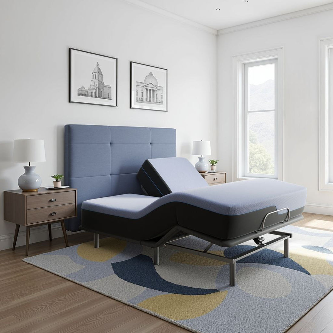 Refresh - 12&quot; Flex Head Memory Foam Hybrid Mattress And Adjustable Base Bundle