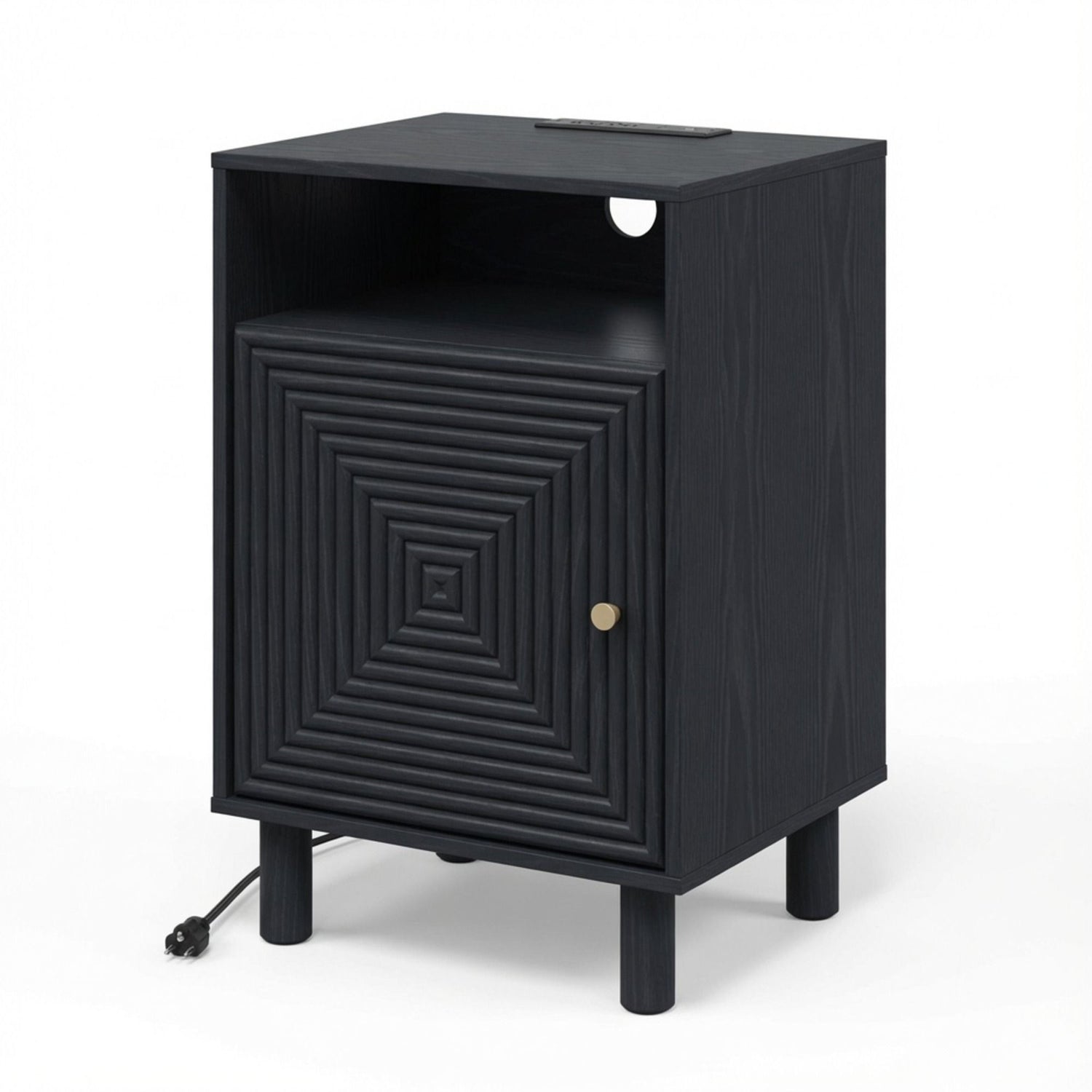 Nightstand With Charging Station &amp; Storage