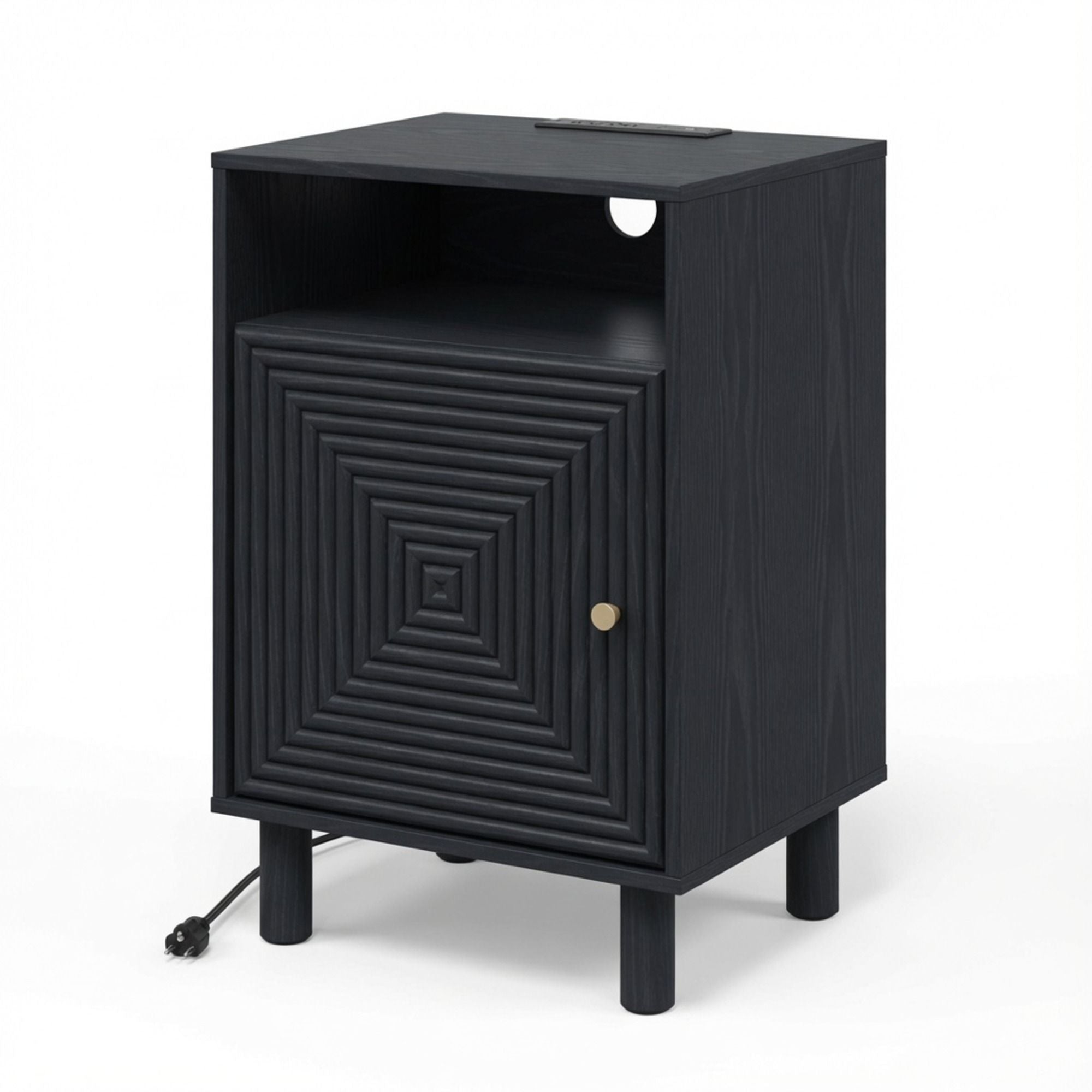Nightstand With Charging Station &amp; Storage