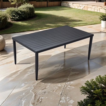 Outdoor Patio Dining Table With Tapered Feet &amp; Umbrella Hole