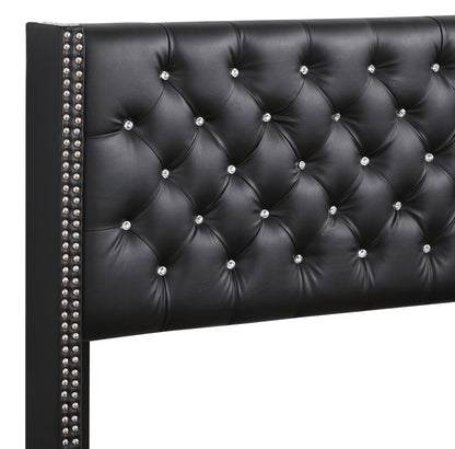 Queen Upholstered Bed - Black