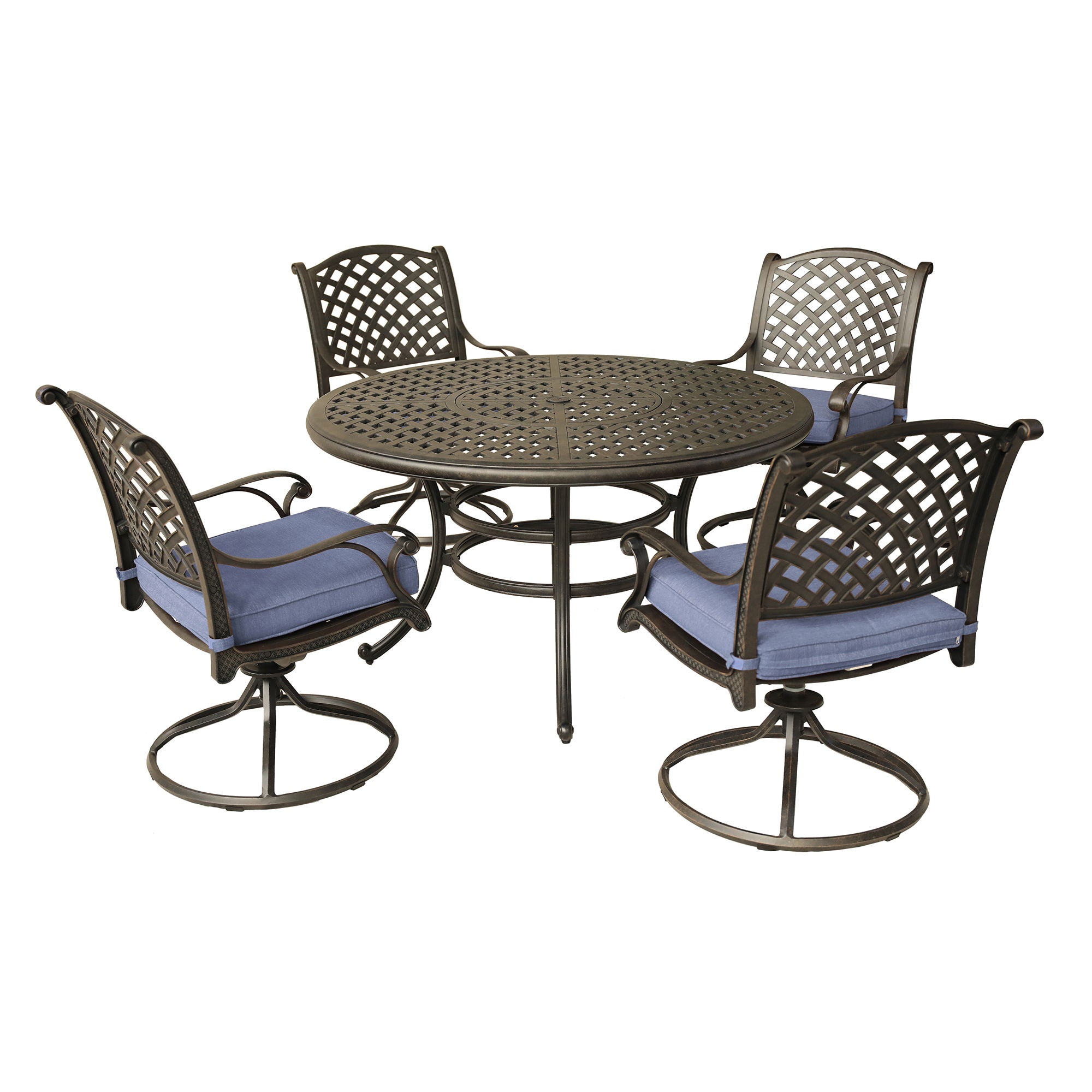 Round 4 Person 51.97&quot; Long Dining Set With Cushions