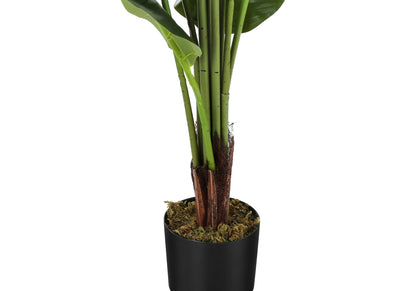 59&quot; Tall, Artificial Plant, Strelitzia Tree, Indoor, Faux, Fake, Floor, Greenery, Potted, Real Touch, Decorative - Green / Black