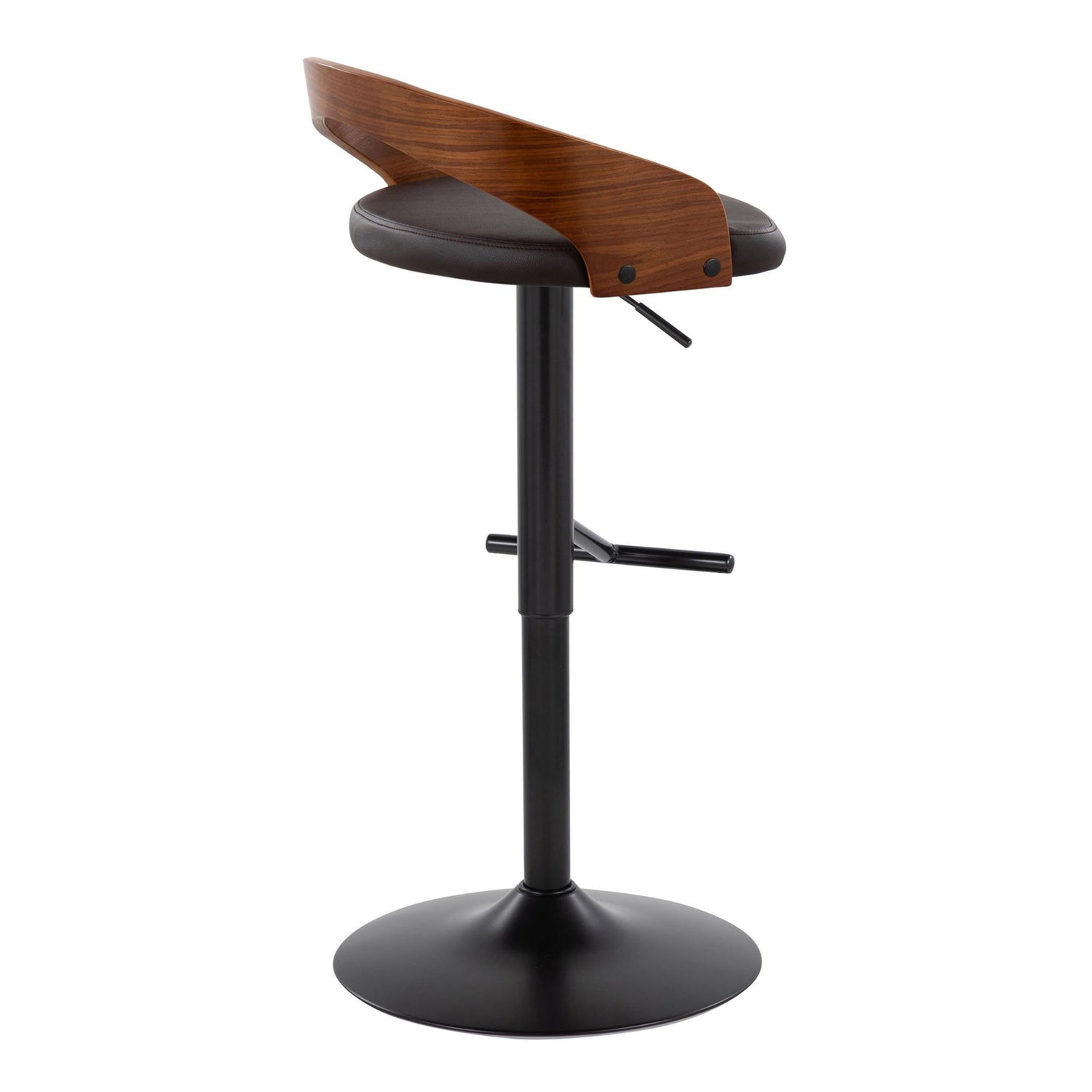 Grotto - Contemporary Adjustable Barstool &amp; Swivel With Straight T Footrest (Set of 2)