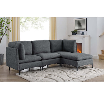 Upholstered Modular Sectional &amp; Tall Legs