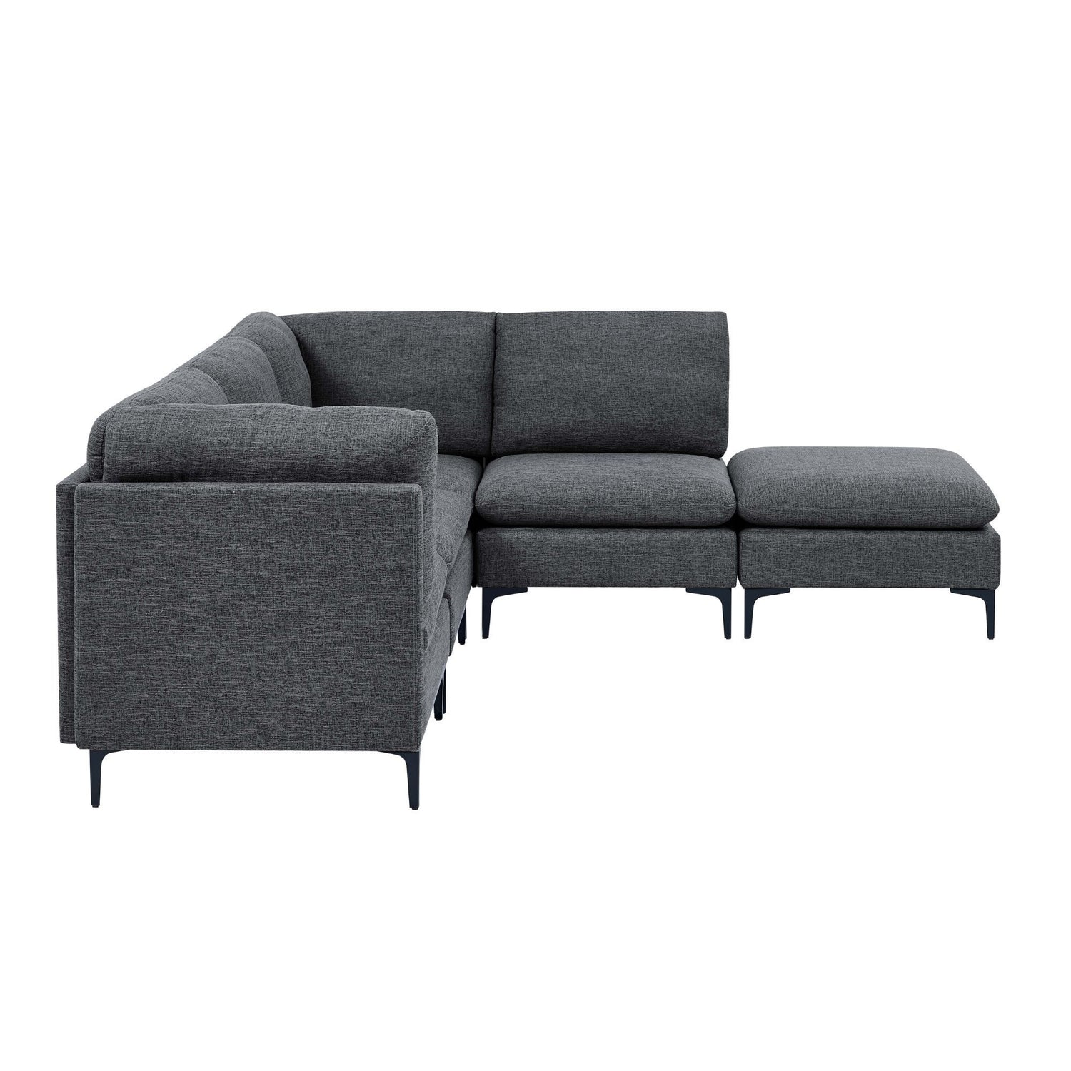 Upholstered Modular Sectional &amp; Tall Legs