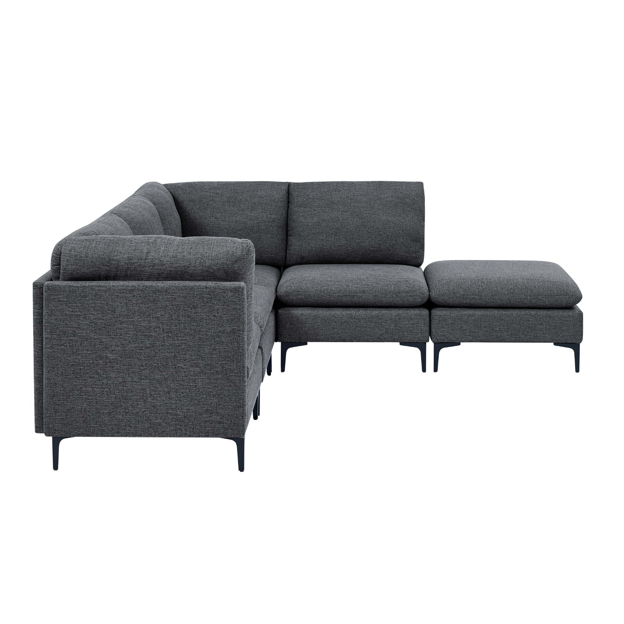 Upholstered Modular Sectional &amp; Tall Legs