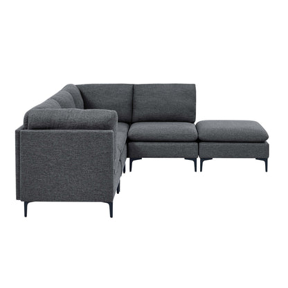 Upholstered Modular Sectional &amp; Tall Legs