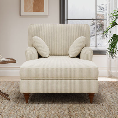 Oversized Chaise Lounger Modern Style Sofa Couch, With Pillows, Charge Station &amp; Cup Holders