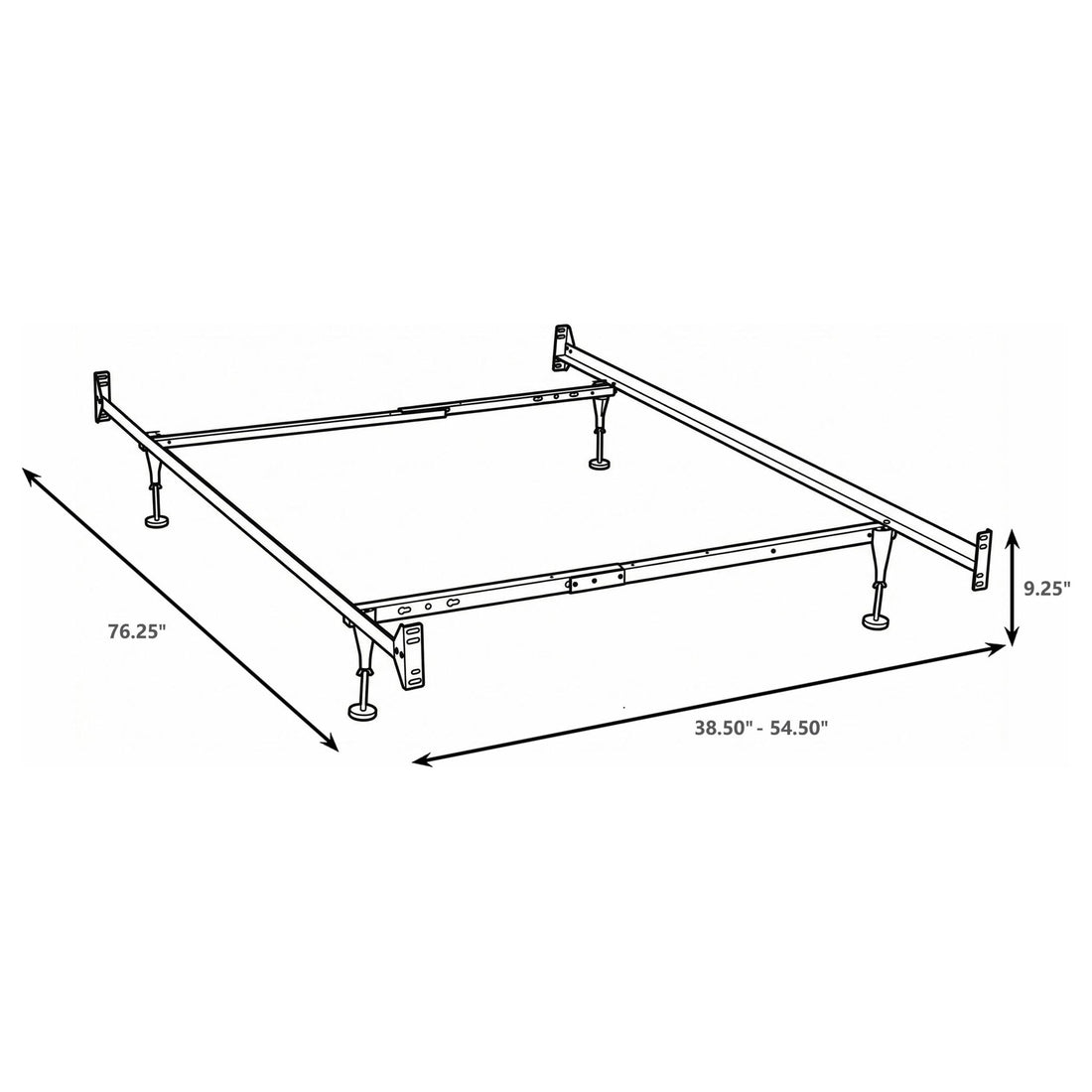 Renee - Twin / Full Bed Frame With Reinforced Center Beam And Bolt-On Construction - Black