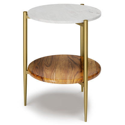 Wagner - Round Marble &amp; Wood Table