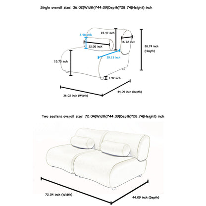Modern L-Shaped Modular Sofa Set High Comfort Chenille Fabric