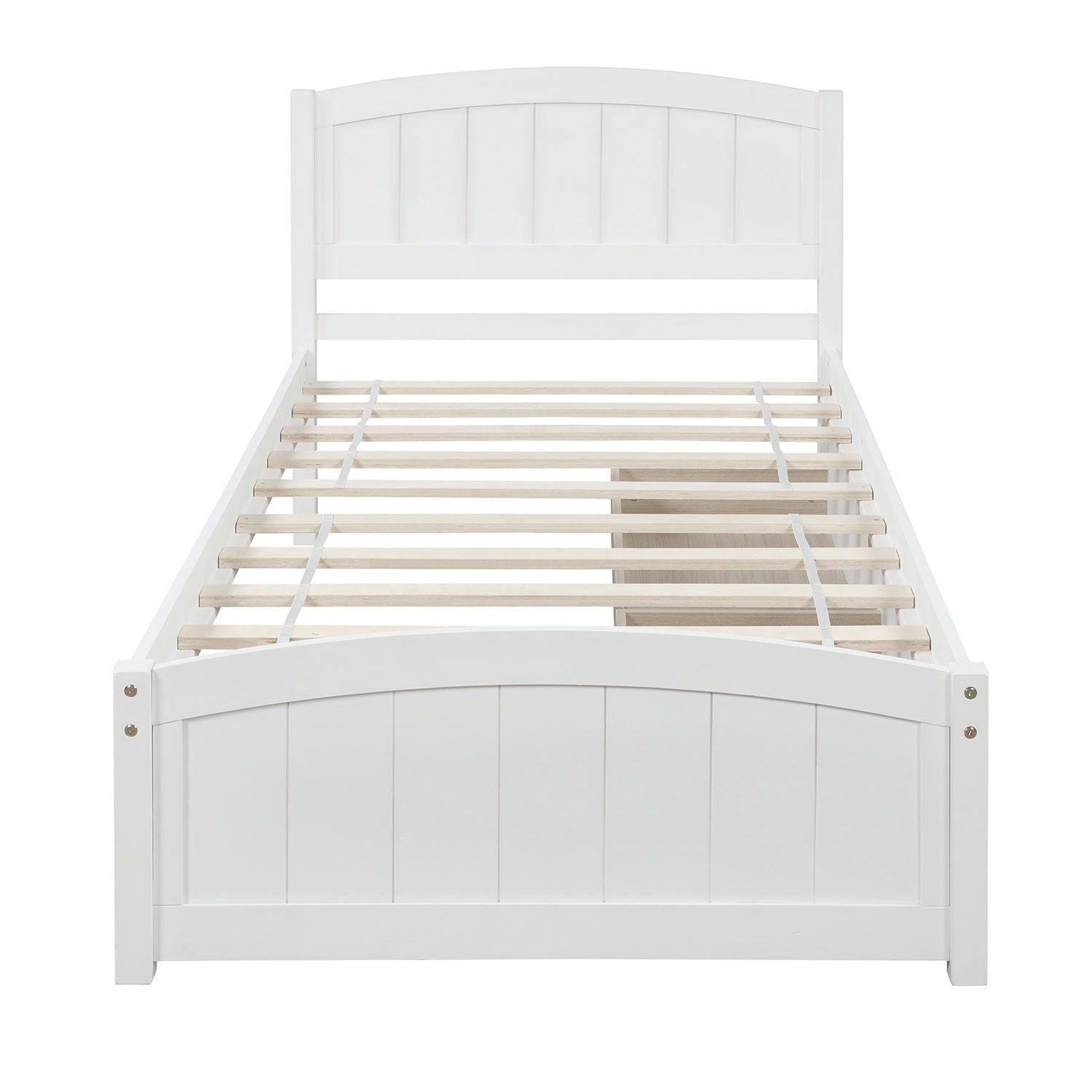 Platform Bed &amp; Headboard, Footboard And Wood Slat Support