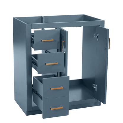 Retro Style Bathroom Vanity With 3 Drawers &amp; Soft-Closing Doors