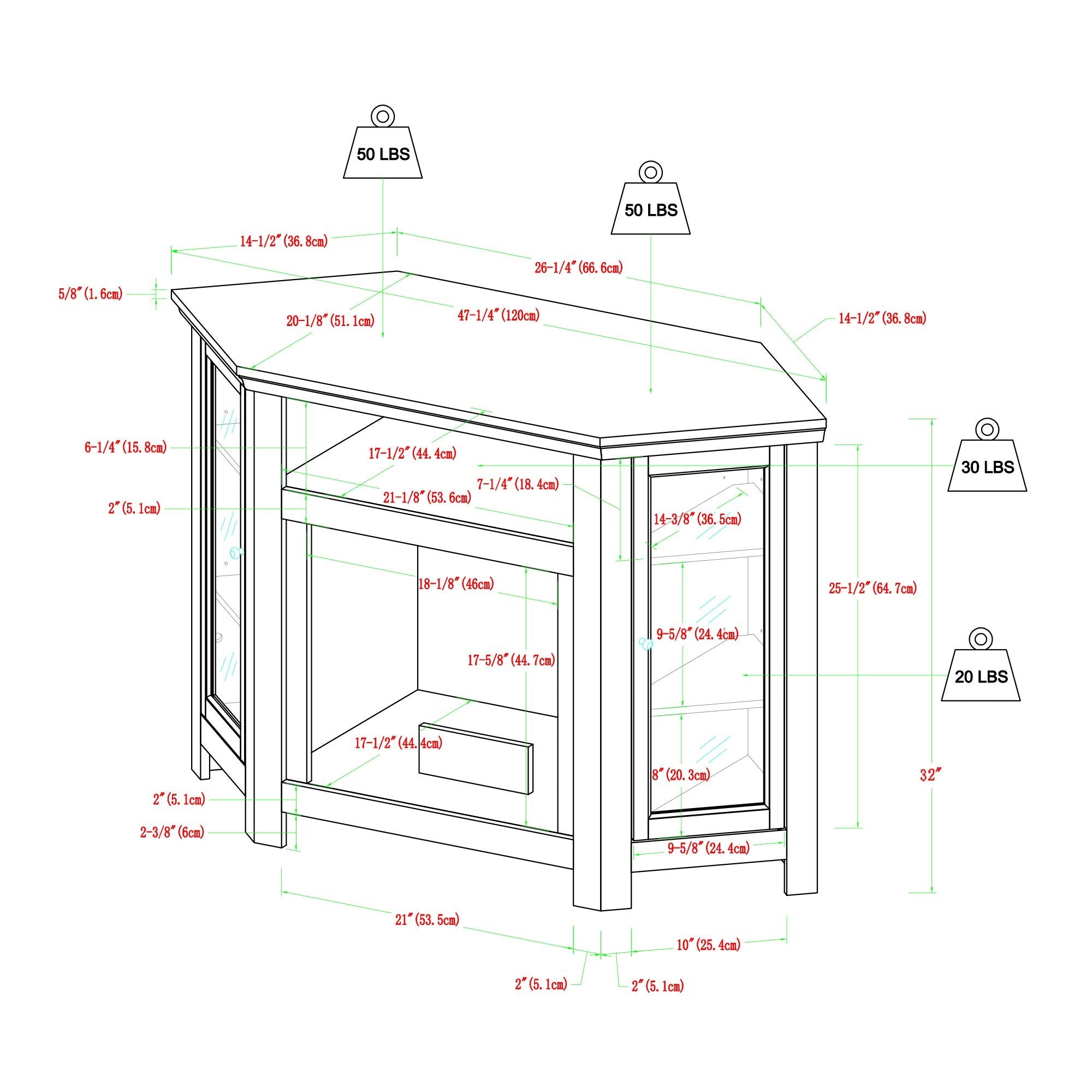 Classic Glass Door Fireplace TV Stand For Tvs Up To 55&quot;