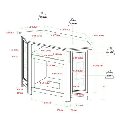 Classic Glass Door Fireplace TV Stand For Tvs Up To 55&quot;