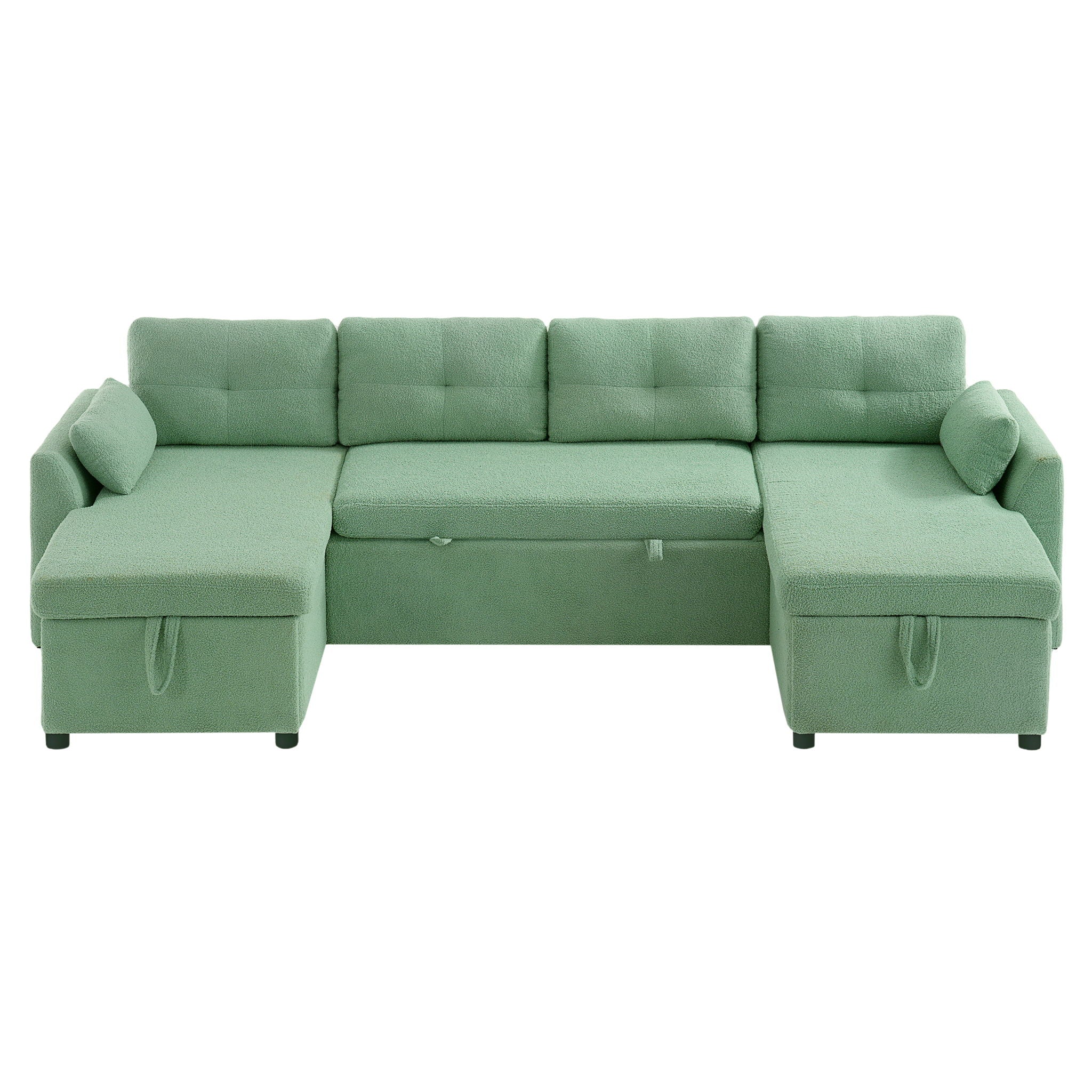 U-Shaped Sectional Sofa Bed With Storage And USB Ports