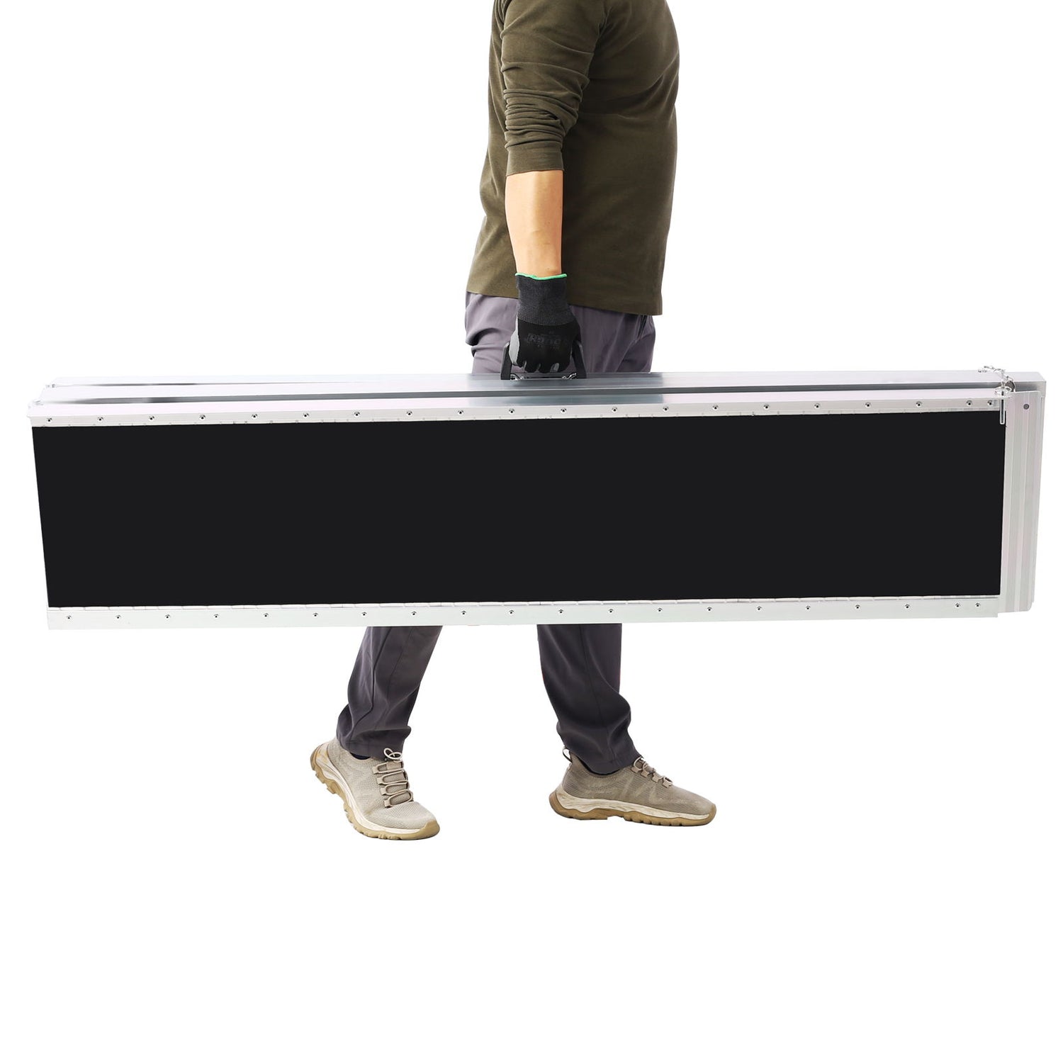 Portable And Foldable Wheelchair Ramp With Non Skid Surface