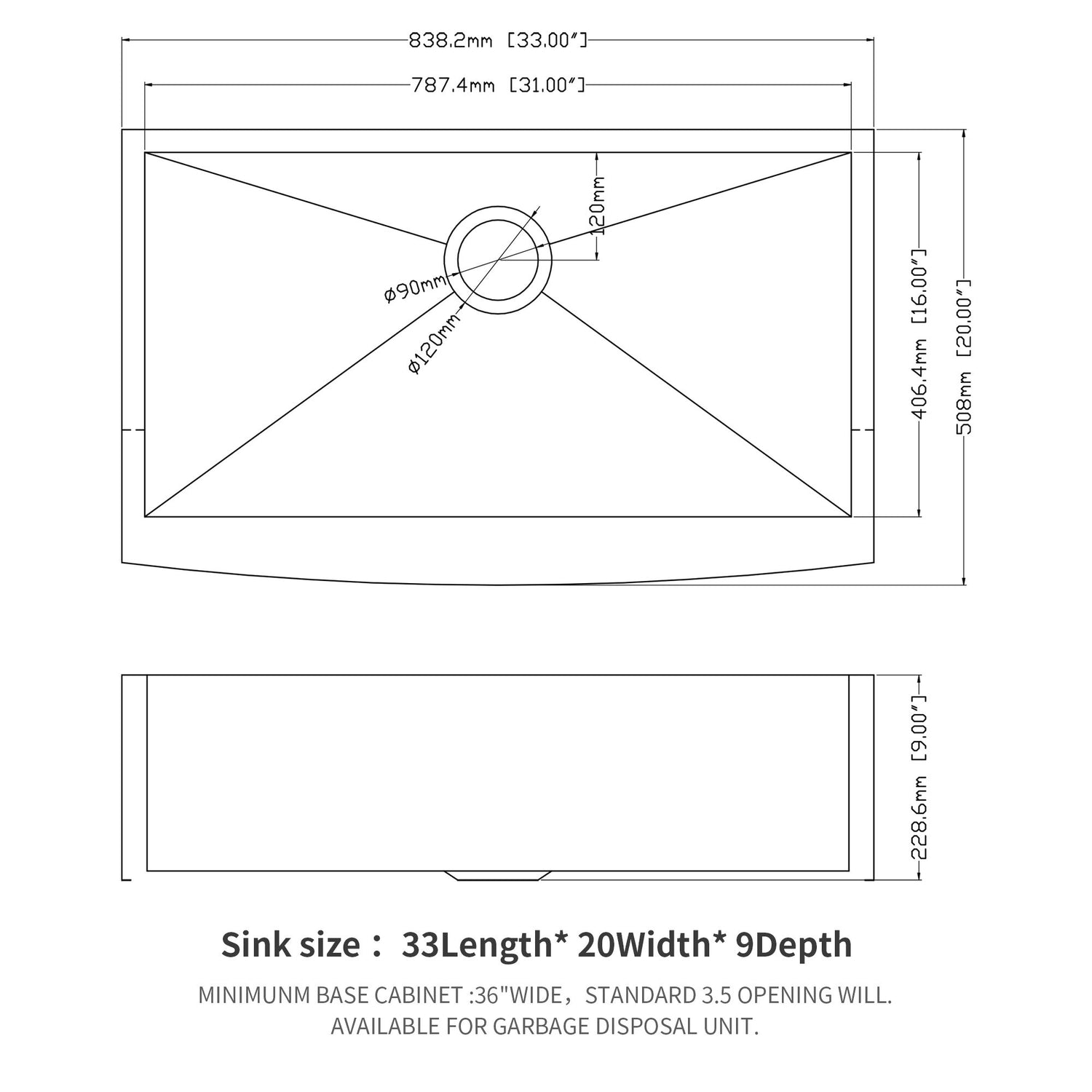 Farmhouse Kitchen Sink Stainless Steel Apron Front