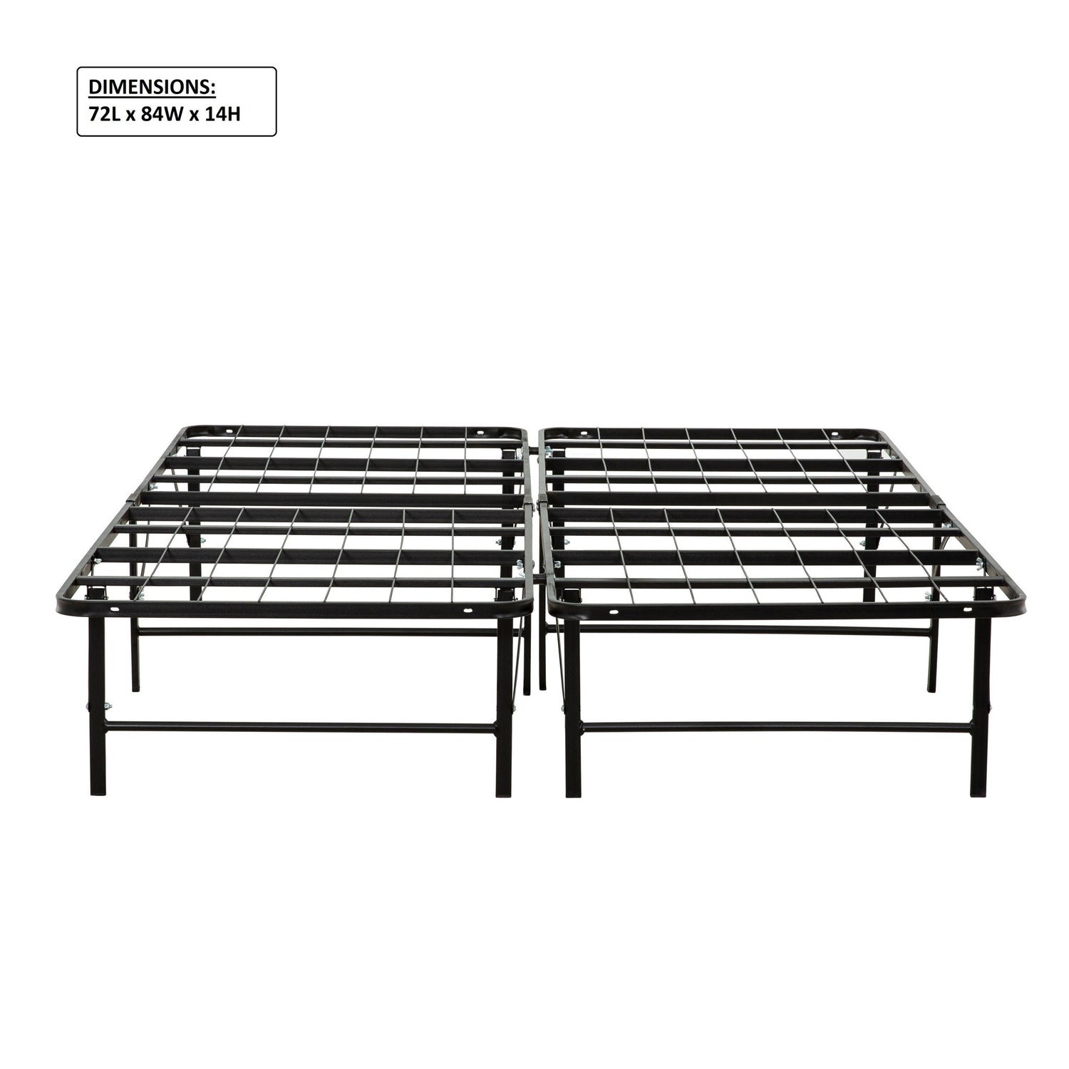 California King Size Bed Base, Mattress Foundation Bed Frame, Bedroom Furniture - Black