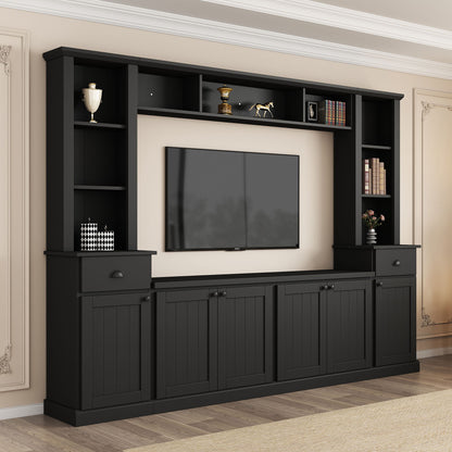 Minimalist Entertainment Wall Unit Set With Bridge For TVs Up To 75&quot;