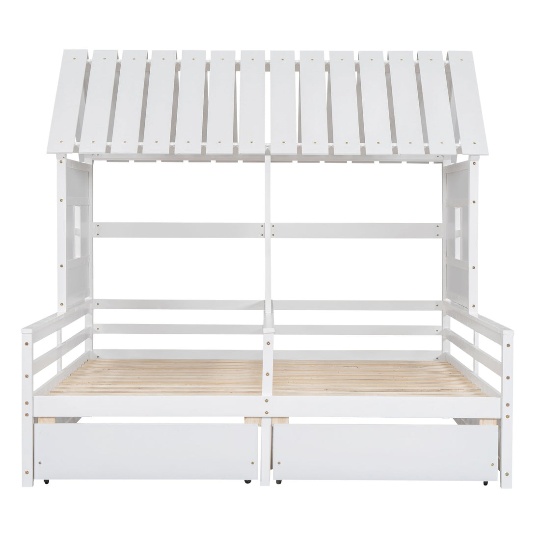 House Platform Beds With 2 Drawers, Side By Side Design