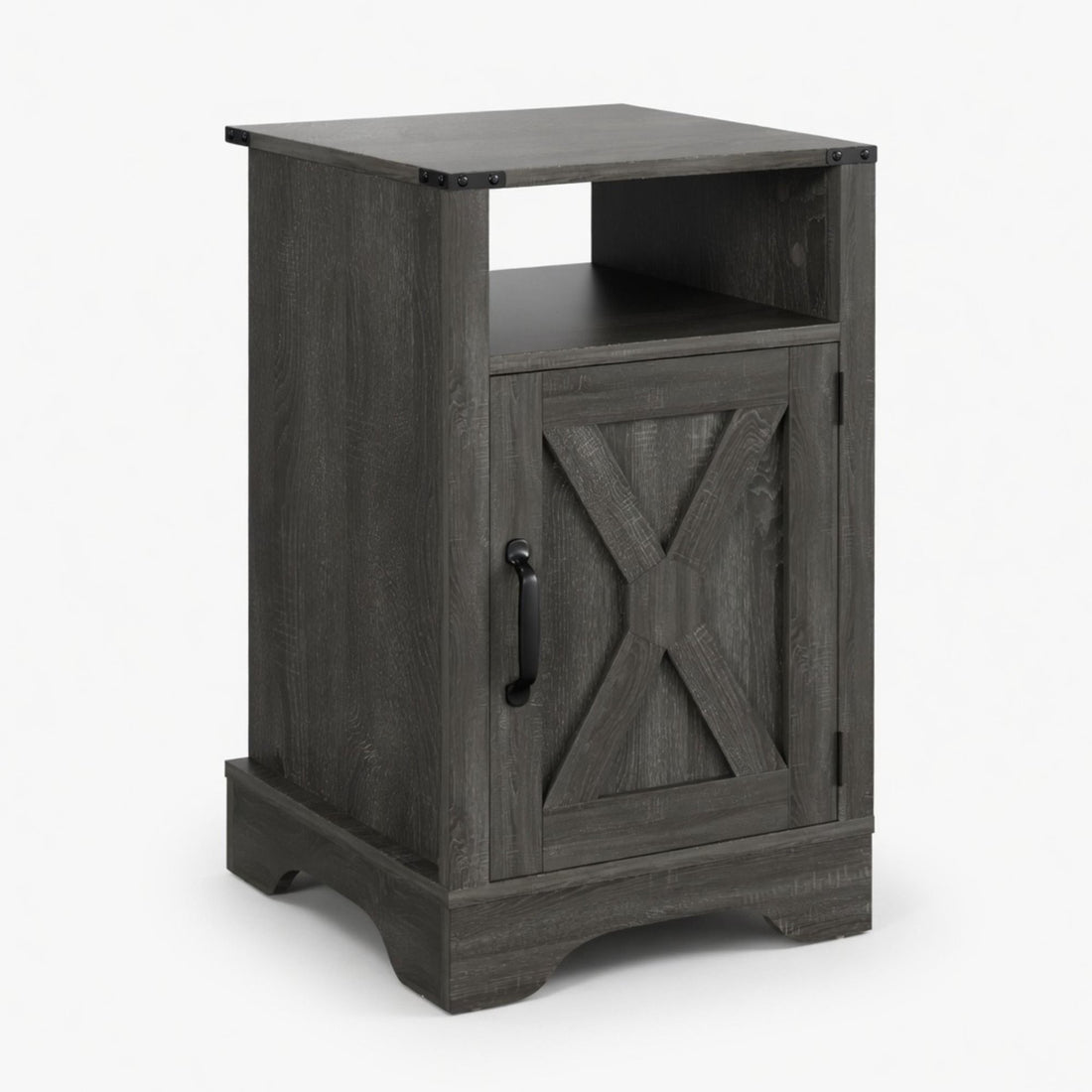 Farmhouse Nightstand, Charging Station &amp; Storage