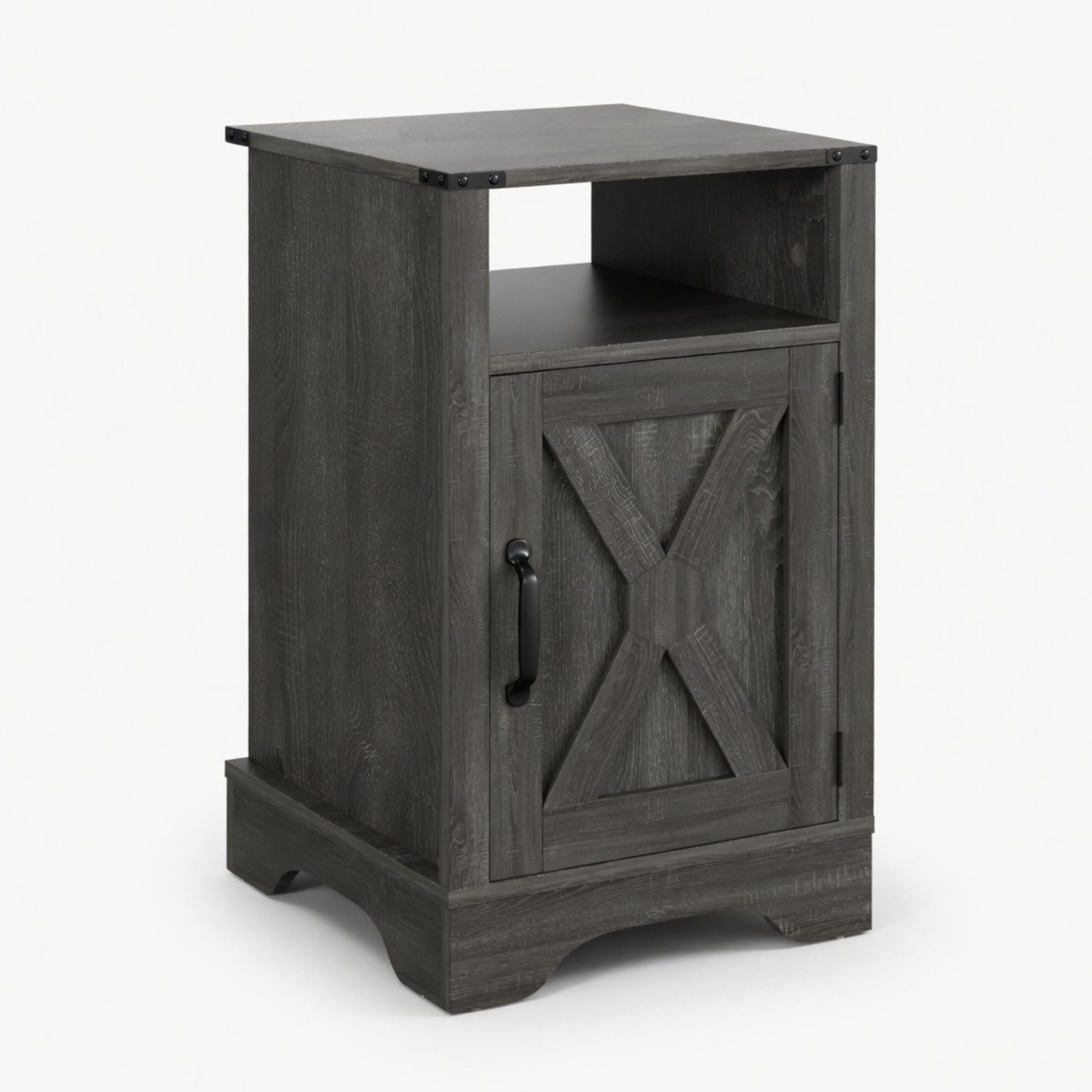 Farmhouse Nightstand, Charging Station &amp; Storage